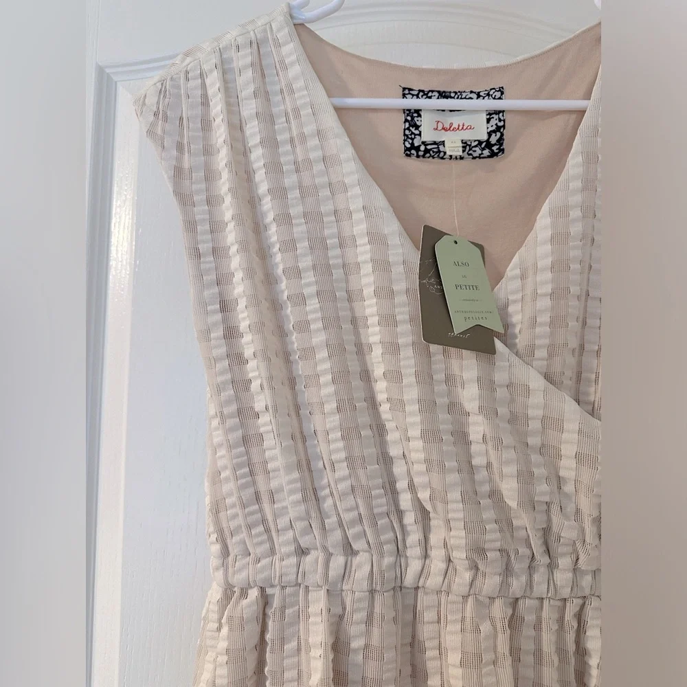 NWT Beautiful Anthropologie Deletta Side Tie Top (white/ivory, size xs/s) - Picture 4 of 7